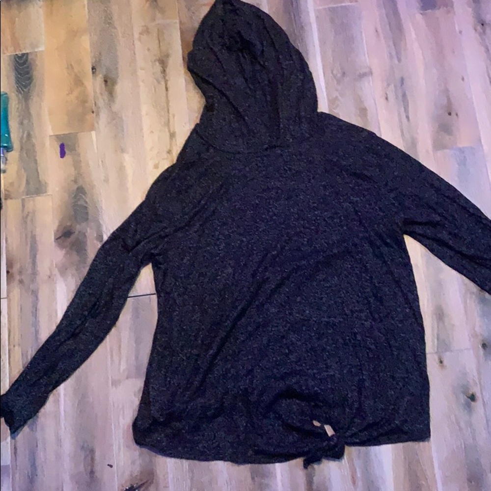 Black hooded sweater